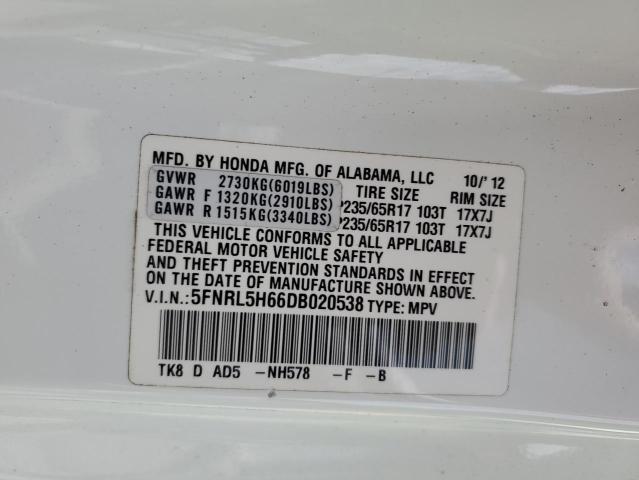 Photo 13 VIN: 5FNRL5H66DB020538 - HONDA ODYSSEY EX 