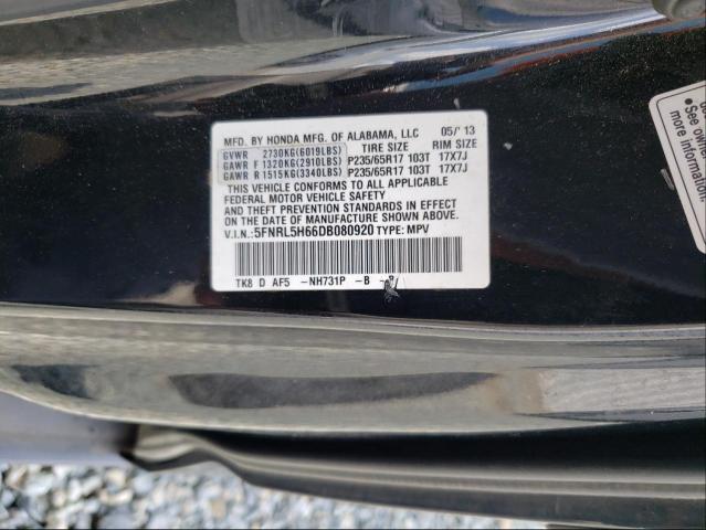 Photo 9 VIN: 5FNRL5H66DB080920 - HONDA ODYSSEY EX 