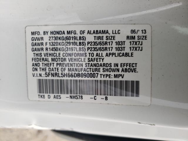 Photo 9 VIN: 5FNRL5H66DB090007 - HONDA ODYSSEY EX 