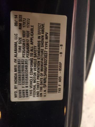 Photo 12 VIN: 5FNRL5H66FB023037 - HONDA ODYSSEY EX 