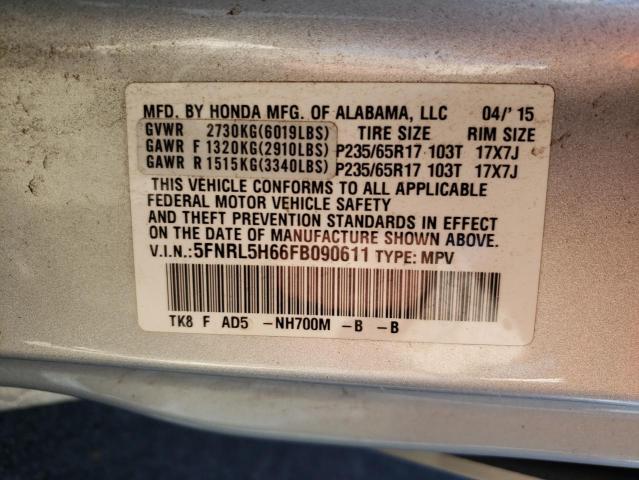 Photo 9 VIN: 5FNRL5H66FB090611 - HONDA ODYSSEY EX 