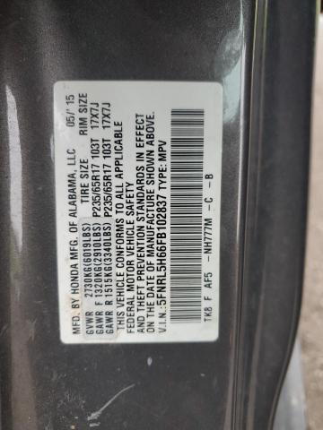 Photo 12 VIN: 5FNRL5H66FB102837 - HONDA ODYSSEY EX 