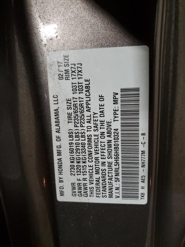 Photo 12 VIN: 5FNRL5H66HB010324 - HONDA ODYSSEY 