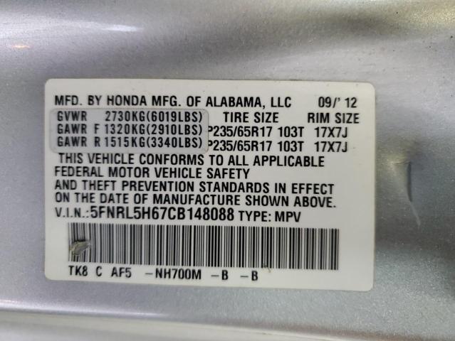 Photo 12 VIN: 5FNRL5H67CB148088 - HONDA ODYSSEY EX 