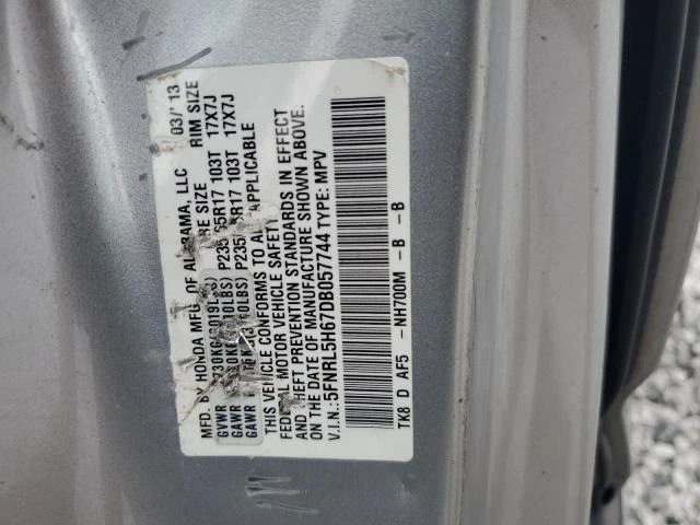 Photo 12 VIN: 5FNRL5H67DB057744 - HONDA ODYSSEY EX 