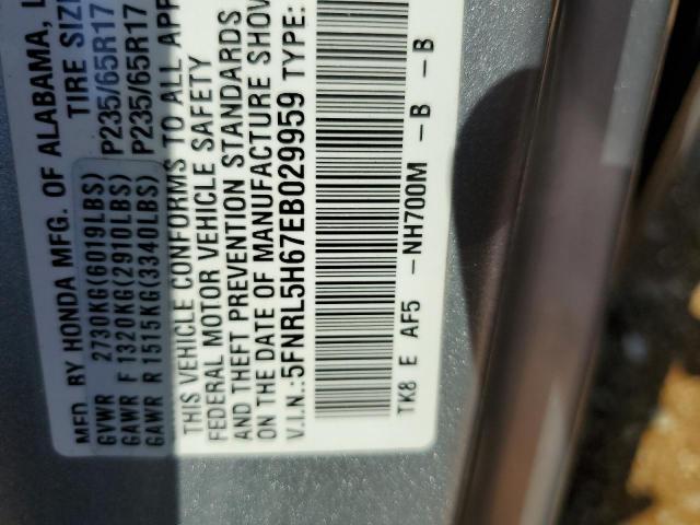 Photo 11 VIN: 5FNRL5H67EB029959 - HONDA ODYSSEY EX 