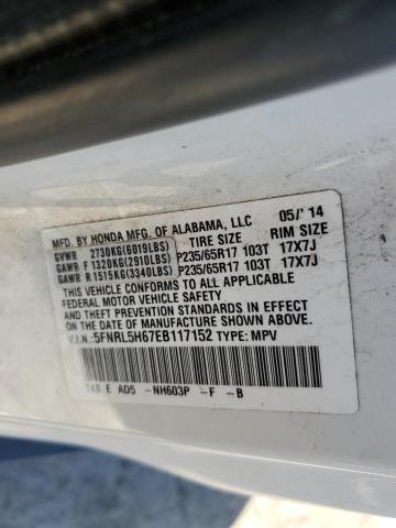 Photo 13 VIN: 5FNRL5H67EB117152 - HONDA ODYSSEY EX 