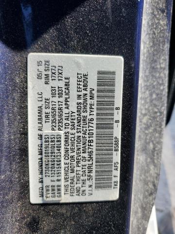 Photo 12 VIN: 5FNRL5H67FB101776 - HONDA ODYSSEY EX 