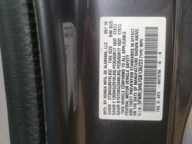 Photo 9 VIN: 5FNRL5H67GB136223 - HONDA ODYSSEY EX 