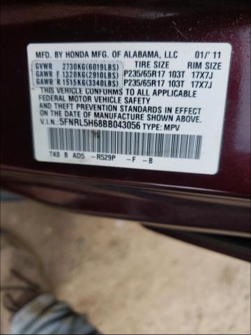 Photo 9 VIN: 5FNRL5H68BB043056 - HONDA ODYSSEY EX 