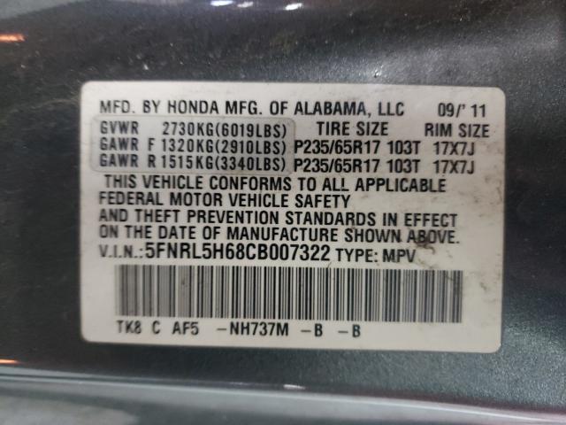 Photo 9 VIN: 5FNRL5H68CB007322 - HONDA ODYSSEY EX 