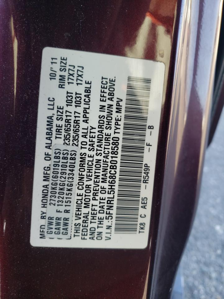 Photo 11 VIN: 5FNRL5H68CB018580 - HONDA ODYSSEY 