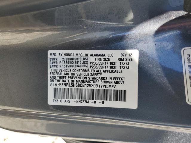 Photo 12 VIN: 5FNRL5H68CB129209 - HONDA ODYSSEY EX 