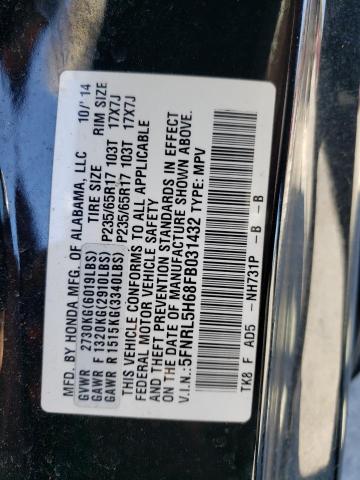 Photo 9 VIN: 5FNRL5H68FB031432 - HONDA ODYSSEY EX 