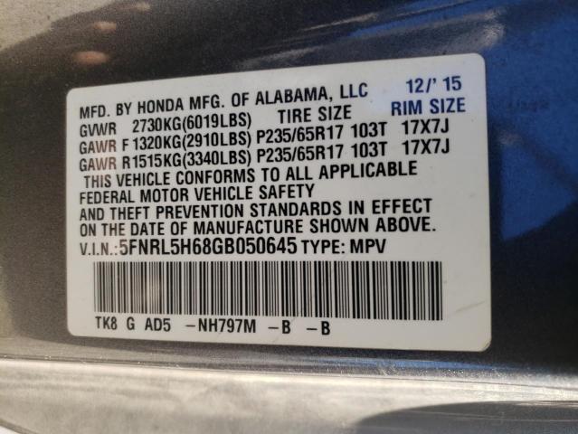 Photo 13 VIN: 5FNRL5H68GB050645 - HONDA ODYSSEY EX 