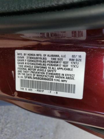 Photo 9 VIN: 5FNRL5H68GB066828 - HONDA ODYSSEY EX 