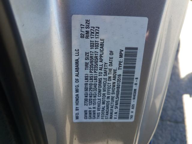 Photo 9 VIN: 5FNRL5H68HB013516 - HONDA ODYSSEY EX 