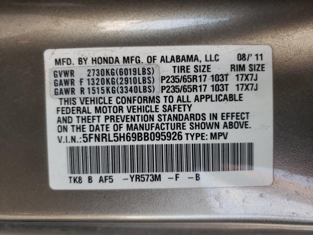 Photo 9 VIN: 5FNRL5H69BB095926 - HONDA ODYSSEY EX 