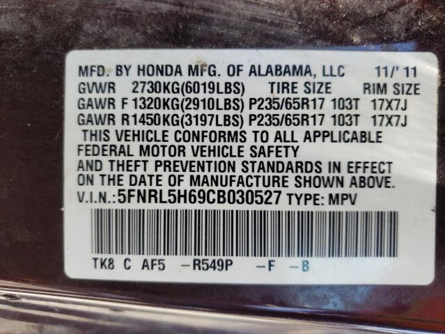 Photo 9 VIN: 5FNRL5H69CB030527 - HONDA ODYSSEY EX 