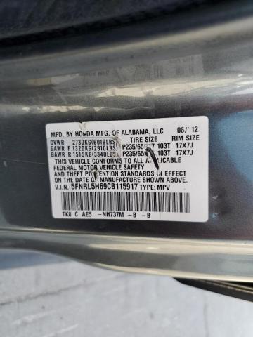 Photo 9 VIN: 5FNRL5H69CB115917 - HONDA ODYSSEY EX 