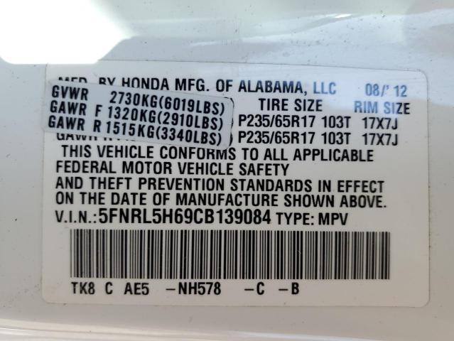 Photo 9 VIN: 5FNRL5H69CB139084 - HONDA ODYSSEY EX 