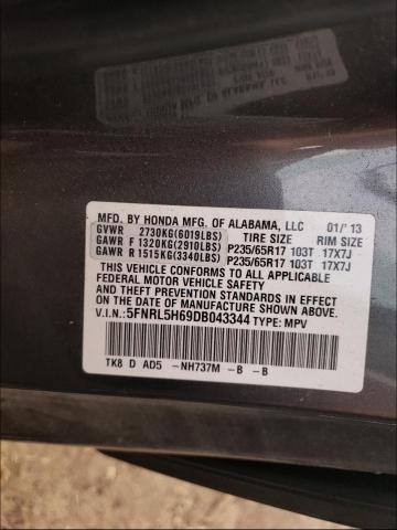 Photo 9 VIN: 5FNRL5H69DB043344 - HONDA ODYSSEY EX 