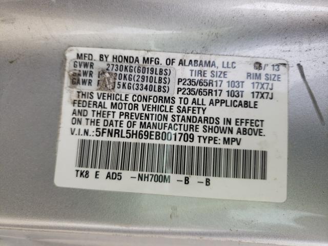 Photo 9 VIN: 5FNRL5H69EB001709 - HONDA ODYSSEY EX 