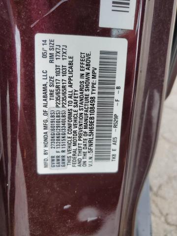 Photo 12 VIN: 5FNRL5H69EB108498 - HONDA ODYSSEY EX 