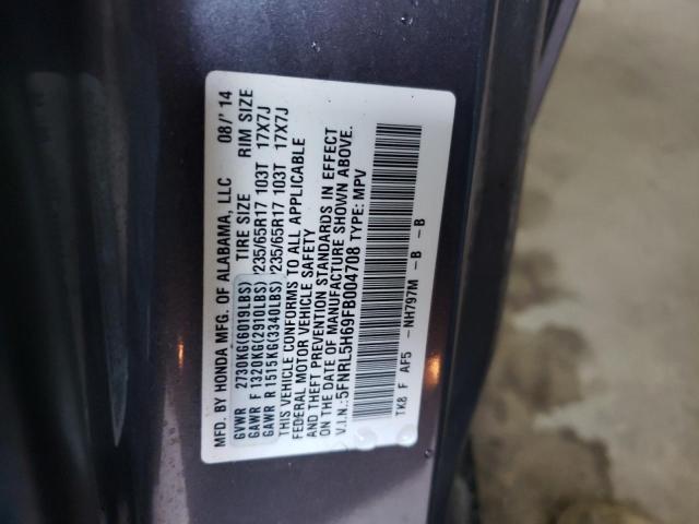 Photo 9 VIN: 5FNRL5H69FB004708 - HONDA ODYSSEY EX 