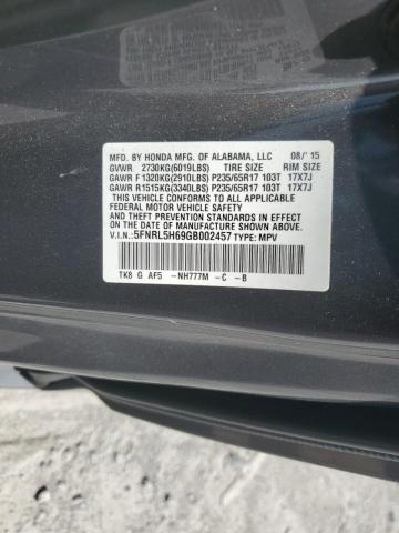 Photo 12 VIN: 5FNRL5H69GB002457 - HONDA ODYSSEY EX 