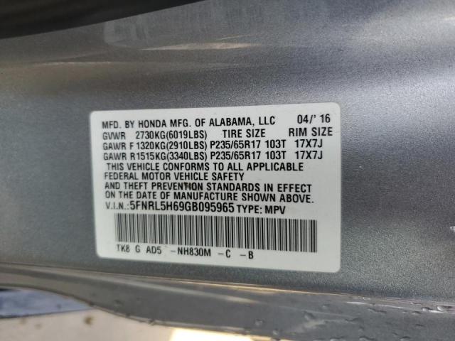 Photo 9 VIN: 5FNRL5H69GB095965 - HONDA ODYSSEY EX 