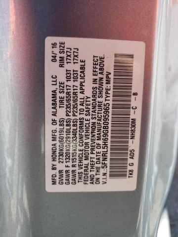 Photo 9 VIN: 5FNRL5H69GB095965 - HONDA ODYSSEY EX 