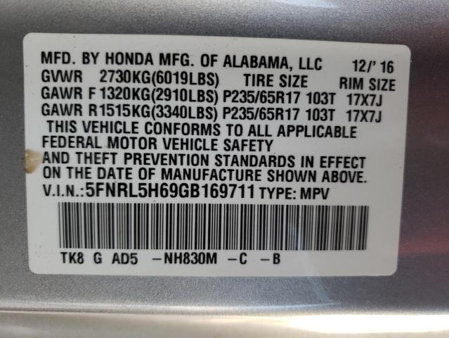 Photo 9 VIN: 5FNRL5H69GB169711 - HONDA ODYSSEY EX 