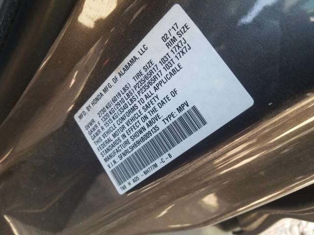 Photo 9 VIN: 5FNRL5H69HB009135 - HONDA ODYSSEY EX 