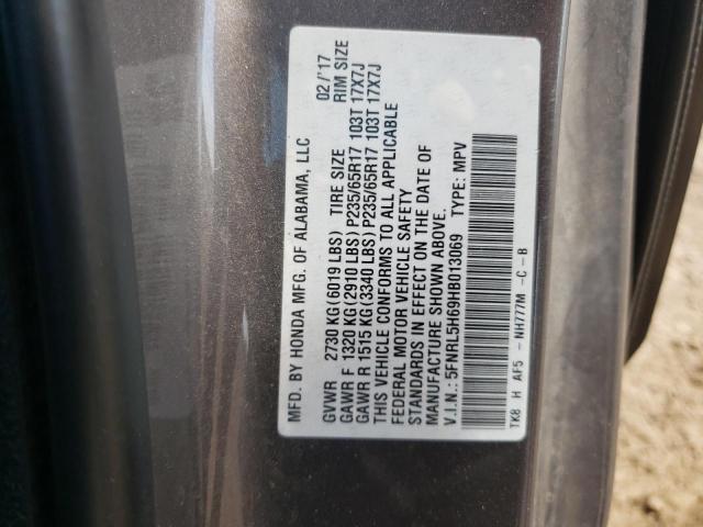 Photo 9 VIN: 5FNRL5H69HB013069 - HONDA ODYSSEY EX 