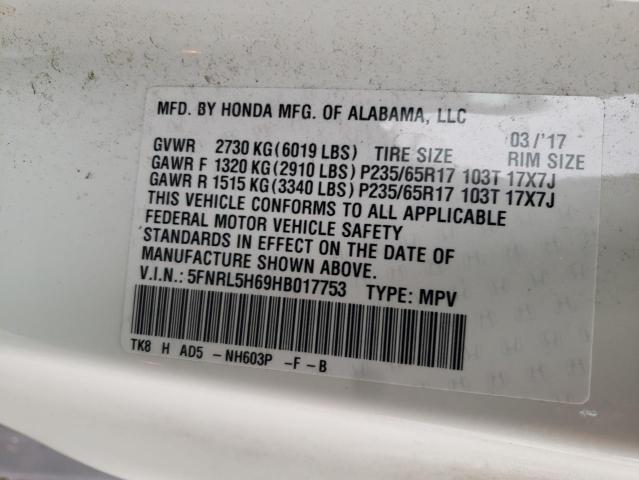 Photo 13 VIN: 5FNRL5H69HB017753 - HONDA ODYSSEY EX 