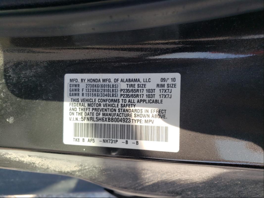 Photo 9 VIN: 5FNRL5H6XBB004923 - HONDA ODYSSEY EX 