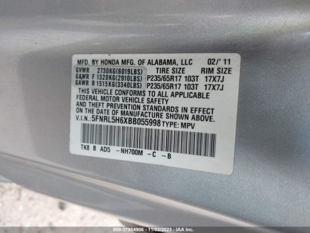 Photo 8 VIN: 5FNRL5H6XBB055998 - HONDA ODYSSEY 