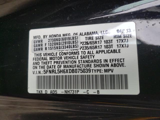 Photo 9 VIN: 5FNRL5H6XDB075039 - HONDA ODYSSEY EX 