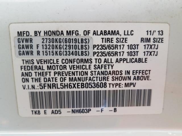 Photo 9 VIN: 5FNRL5H6XEB053608 - HONDA ODYSSEY EX 