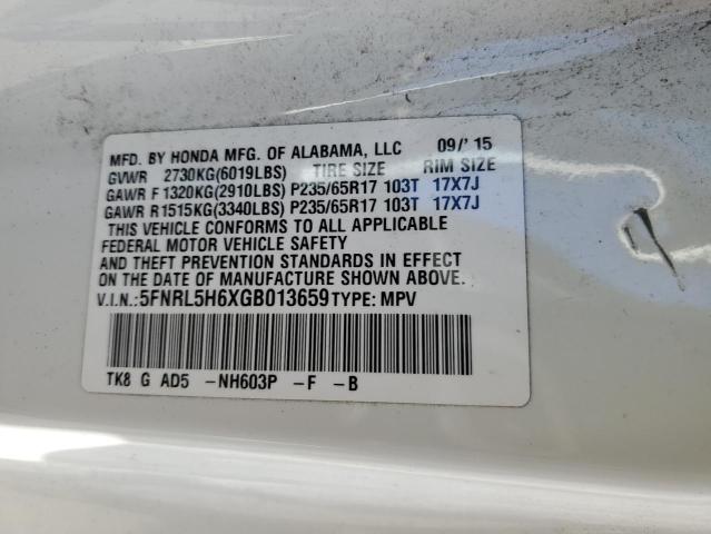 Photo 12 VIN: 5FNRL5H6XGB013659 - HONDA ODYSSEY EX 