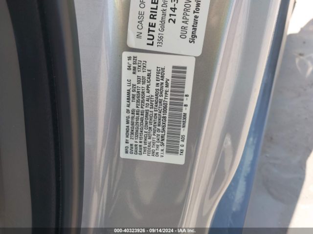 Photo 8 VIN: 5FNRL5H6XGB100607 - HONDA ODYSSEY 