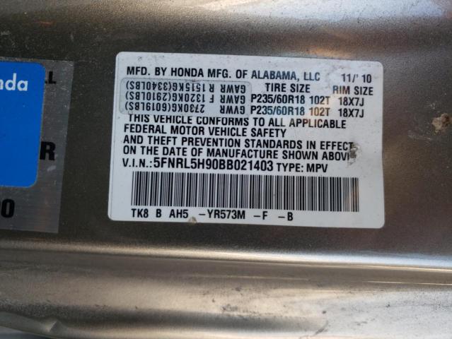 Photo 9 VIN: 5FNRL5H90BB021403 - HONDA ODYSSEY TO 