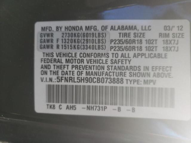 Photo 9 VIN: 5FNRL5H90CB073888 - HONDA ODYSSEY TO 