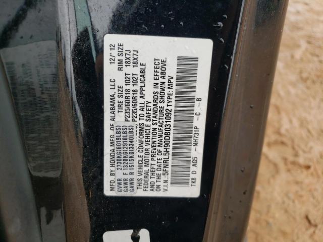 Photo 12 VIN: 5FNRL5H90DB031092 - HONDA ODYSSEY TO 