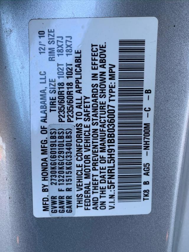 Photo 9 VIN: 5FNRL5H91BB036007 - HONDA ODYSSEY TO 