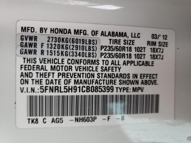 Photo 9 VIN: 5FNRL5H91CB085399 - HONDA ODYSSEY TO 