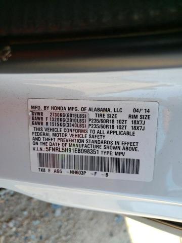 Photo 12 VIN: 5FNRL5H91EB098351 - HONDA ODYSSEY TO 