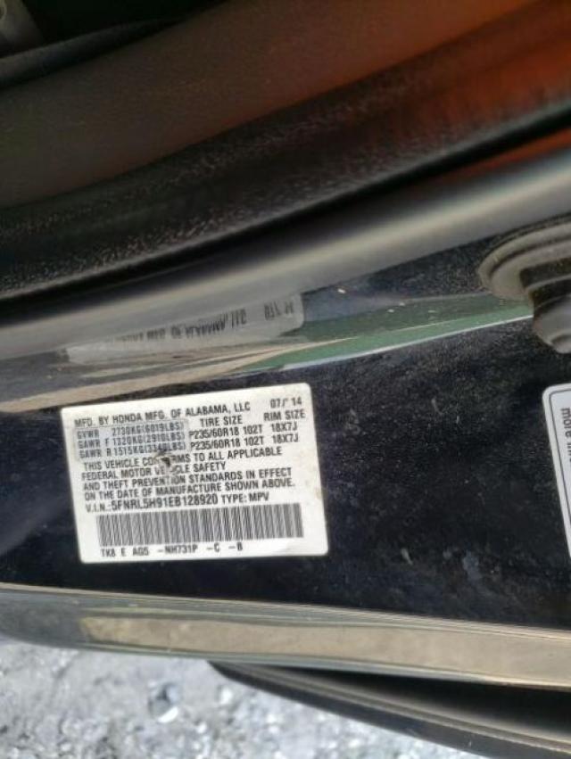 Photo 9 VIN: 5FNRL5H91EB128920 - HONDA ODYSSEY TO 