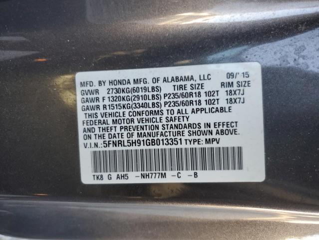 Photo 12 VIN: 5FNRL5H91GB013351 - HONDA ODYSSEY TO 